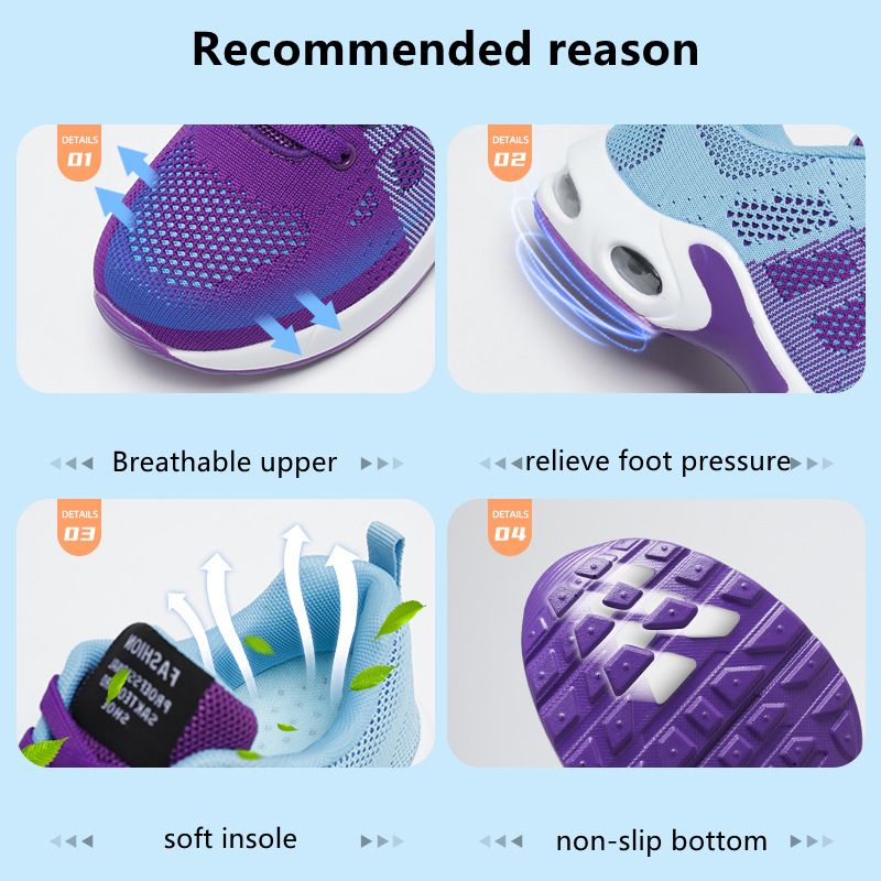 Women's Shoes Sneakers Air Cushion Running Shoes Breathable Non-Slip Fitness Leisure Running Sneakers
