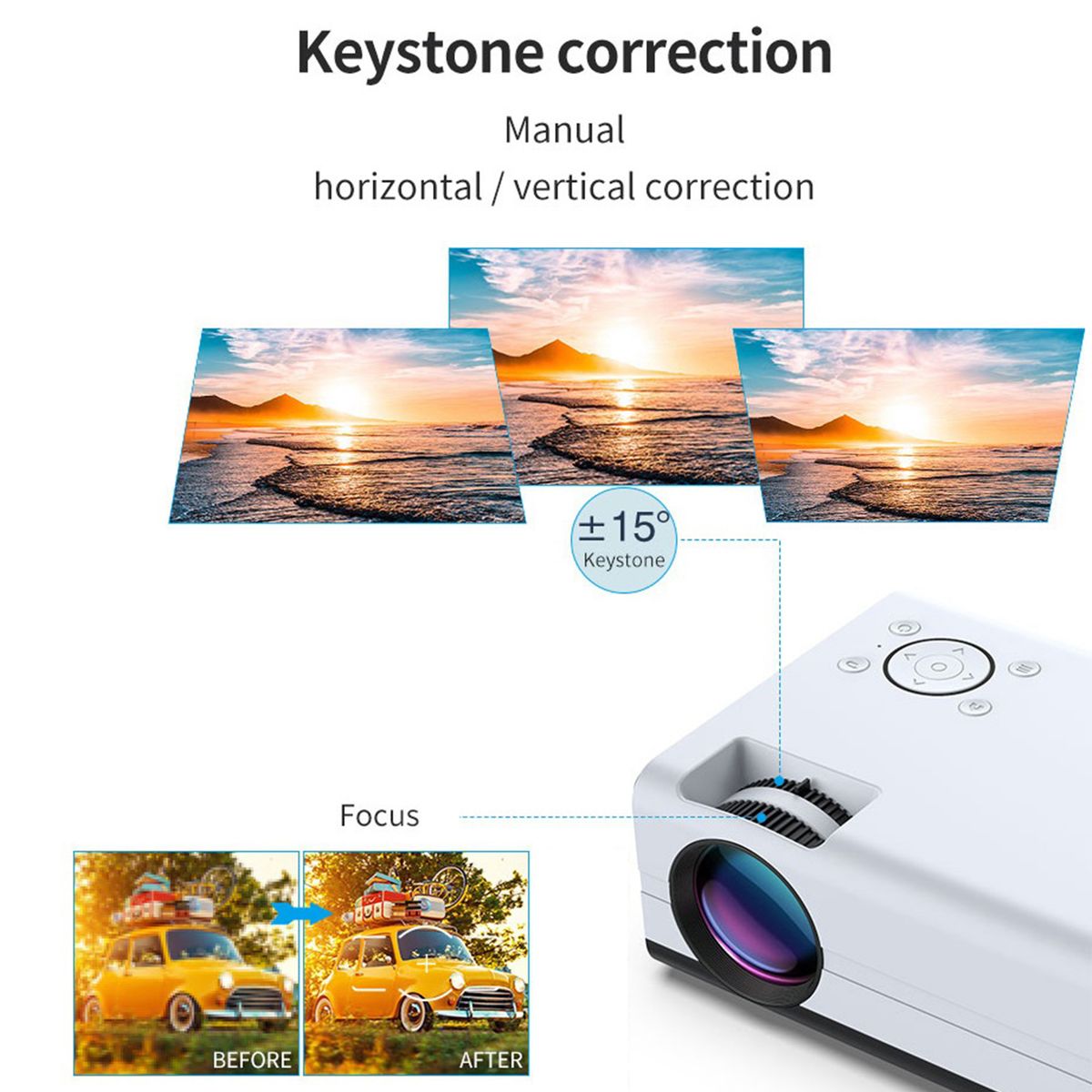 1080P Smart Projector 2.4G WiFi 2200 Lumens Multimedia
