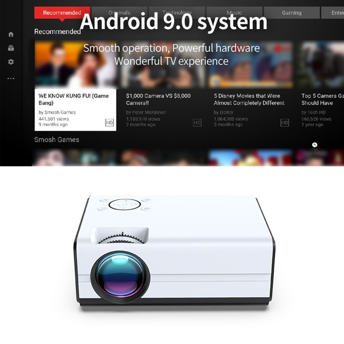 1080P Smart Projector 2.4G WiFi 2200 Lumens Multimedia