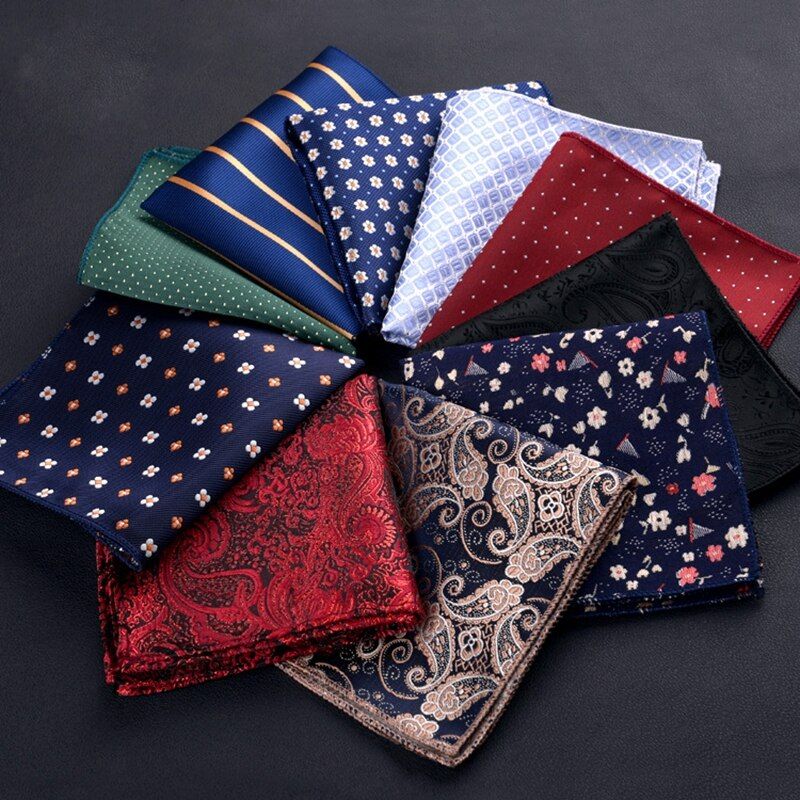 Men's Polyester Silk Hanky Handkerchief Pocket Square