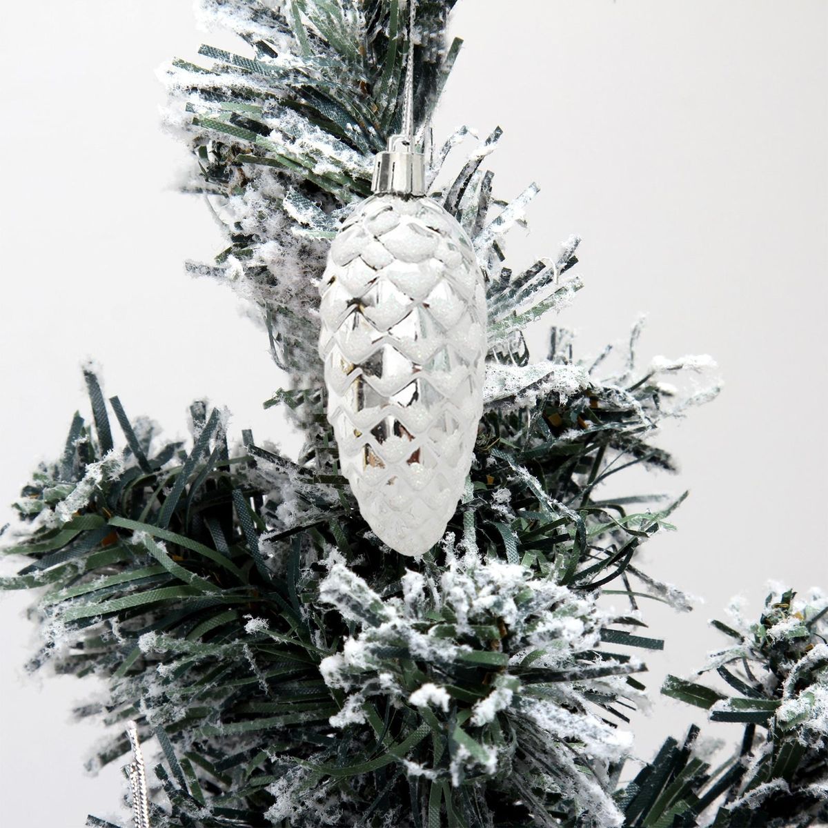 Christmas Hanging Pinecones Plastic Pinecone Balls Silver
