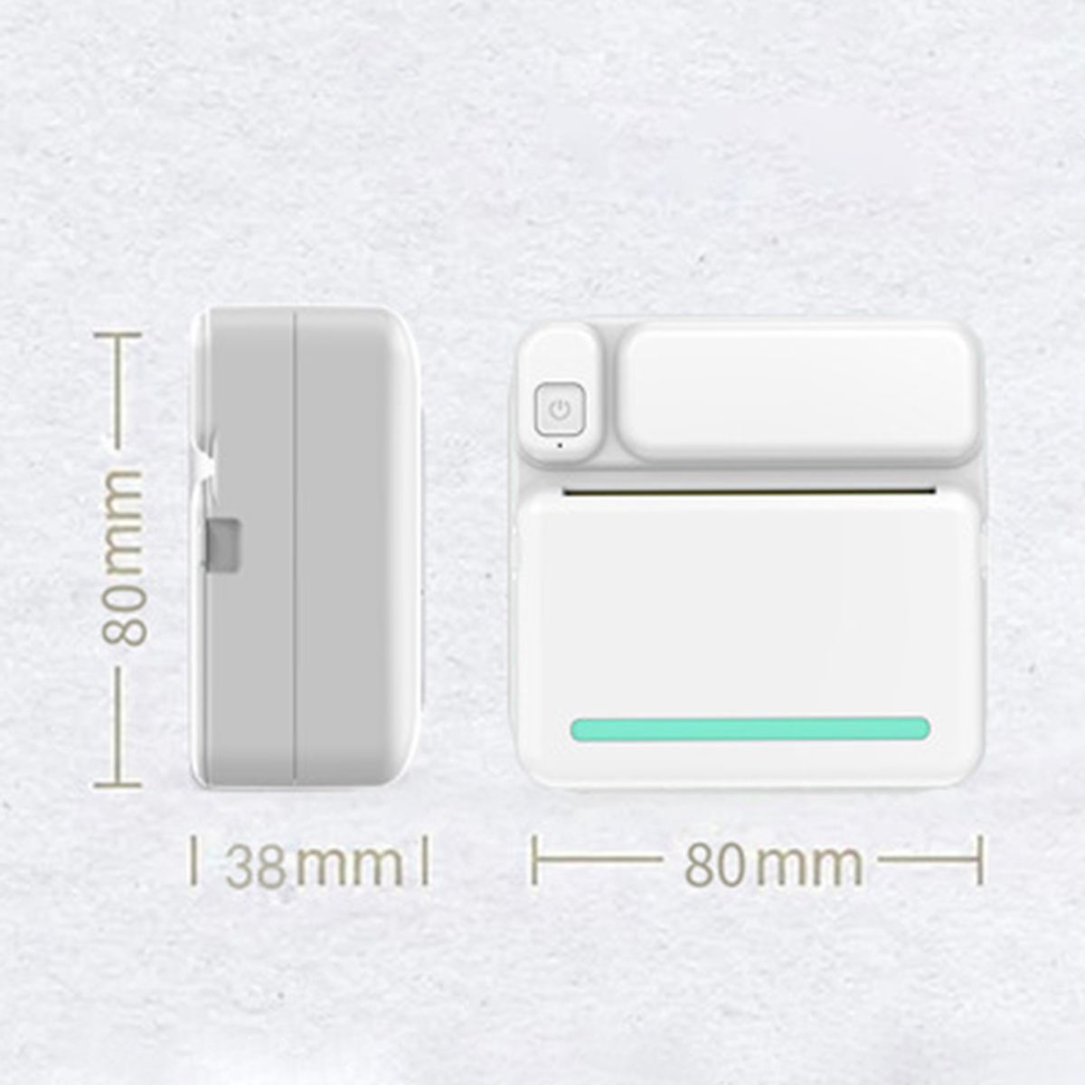 Pocket Printer Inkless Thermal Printing ABS Small Photo-Blue