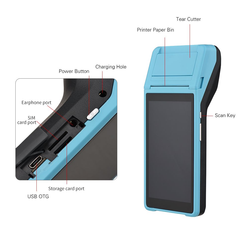 All In One Handheld PDA Printer Smart Terminal Wireless Portable