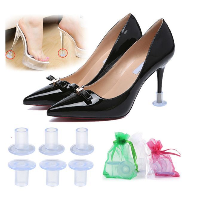 Transparent High Heel Protector 3 Pairs (Small Medium Large) - Clear