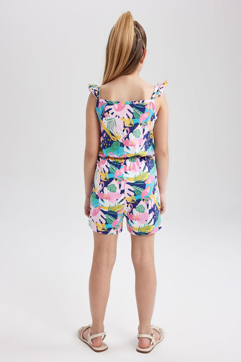 Girl Casual Regular Fit Sleeveless Jump Suit - Pink