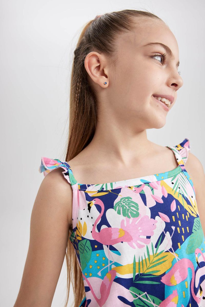 Girl Casual Regular Fit Sleeveless Jump Suit - Pink