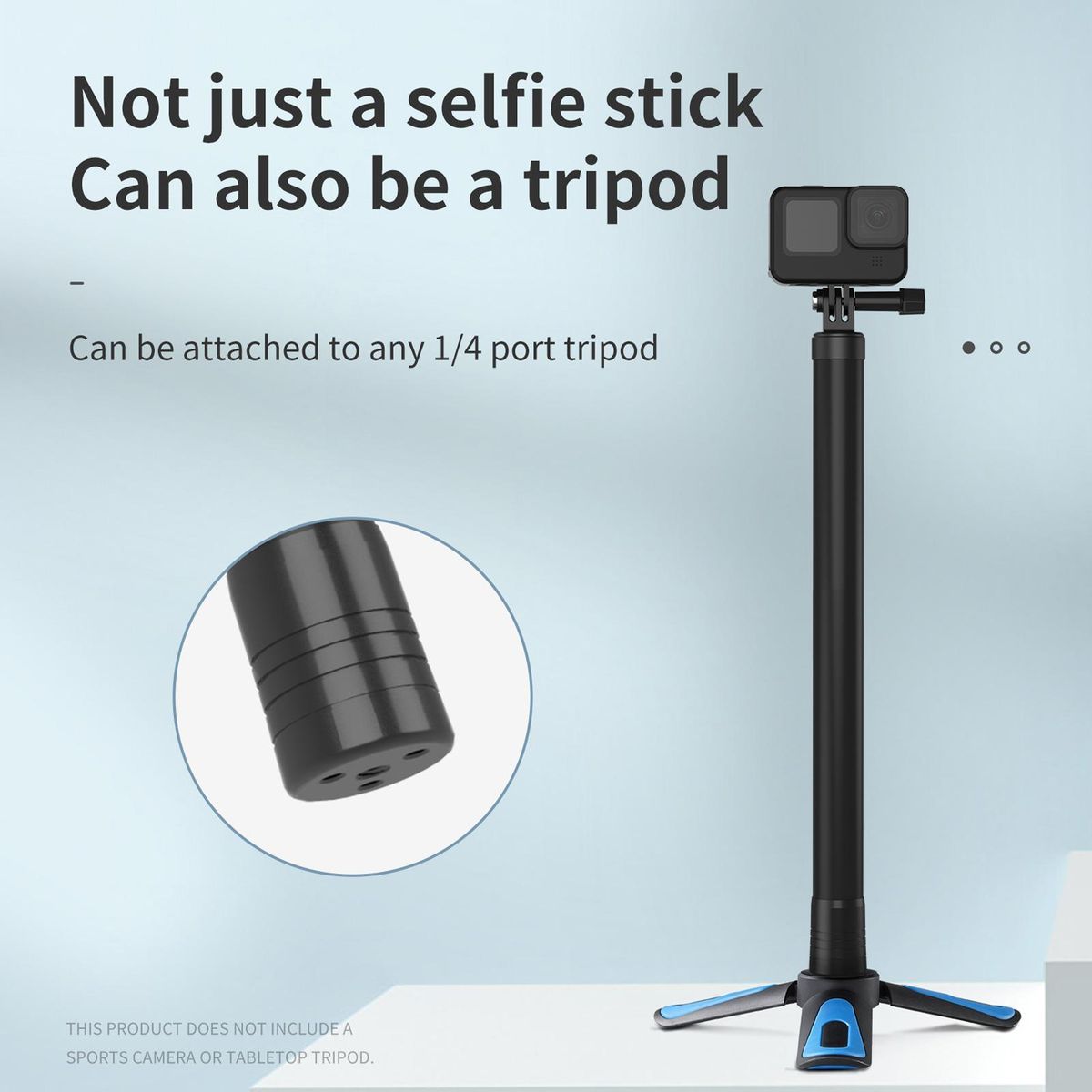 TELESIN IS-MNP-300 Sports Camera Selfie Stick 3 Meters/118 Inches Ultra Long Action Camera Vlog Bracket Carbon Fiber Replacement for GoPro Hero 10/9/8/7/6, Insta360 One R/X, Osmo Action