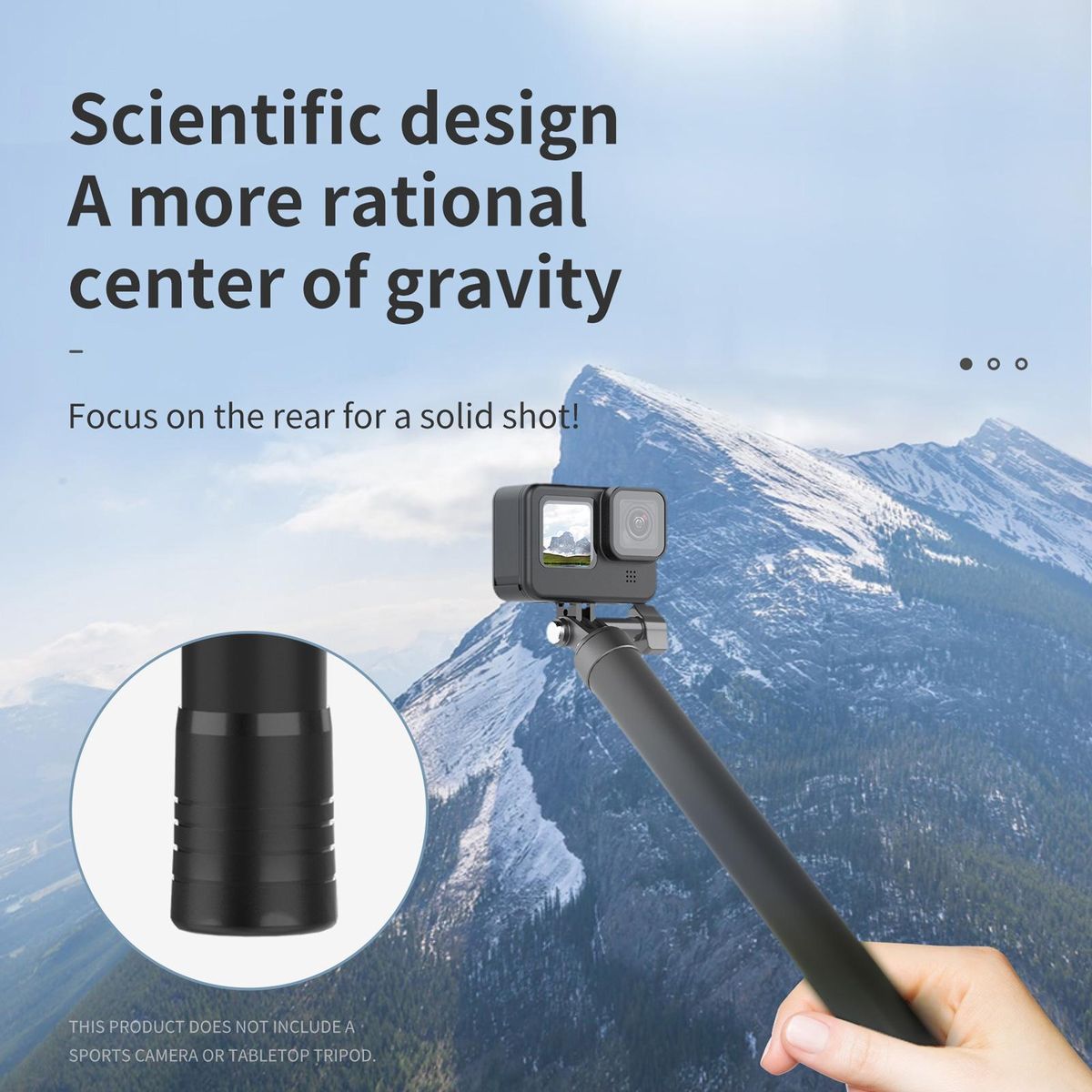 TELESIN IS-MNP-300 Sports Camera Selfie Stick 3 Meters/118 Inches Ultra Long Action Camera Vlog Bracket Carbon Fiber Replacement for GoPro Hero 10/9/8/7/6, Insta360 One R/X, Osmo Action