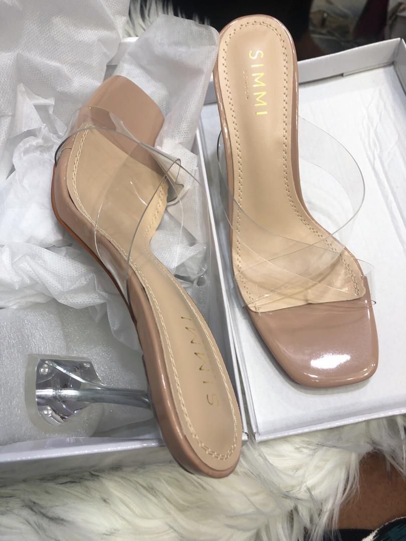 Ladies Glass Heel Mules