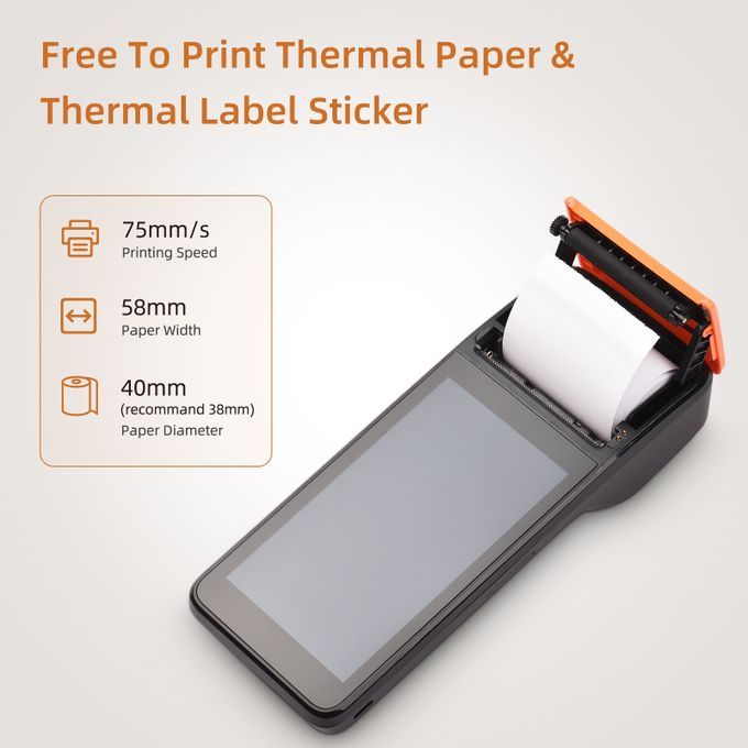 Handheld 3G POS Receipt Printer Android 8.1 1D/2D Barcode Scanner PDA Terminal - NFC Version
