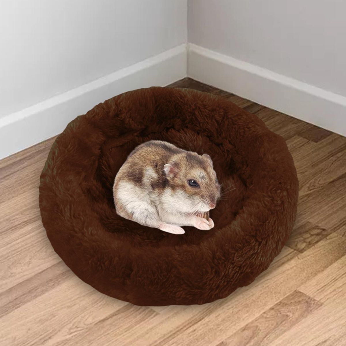 Cute Small Animal Mat Hamster House Warm Bed Bedding S Dark Brown
