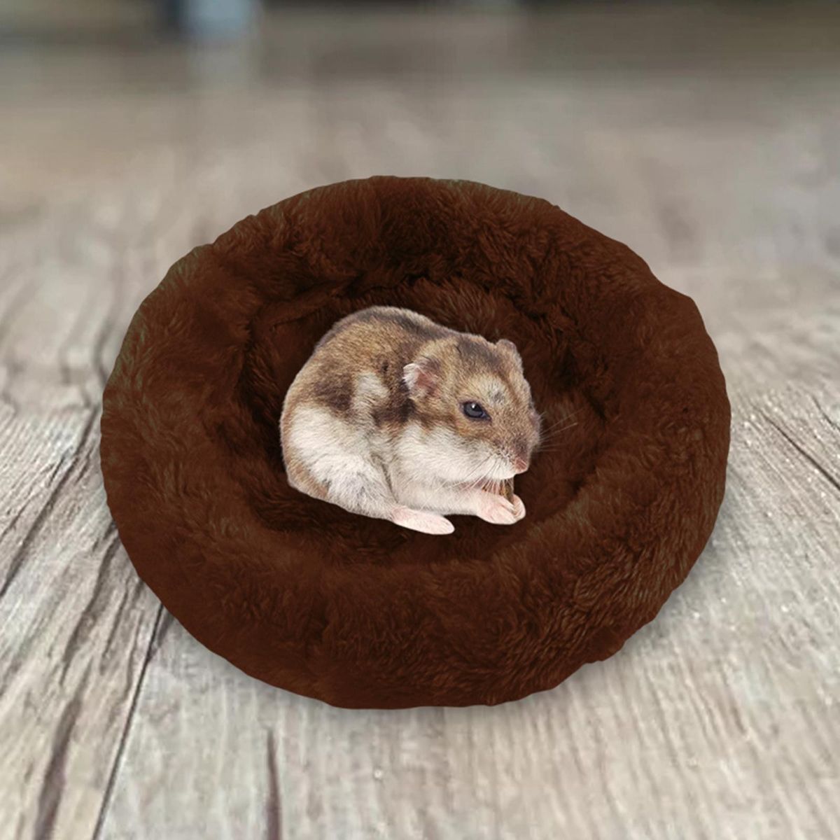 Cute Small Animal Mat Hamster House Warm Bed Bedding S Dark Brown