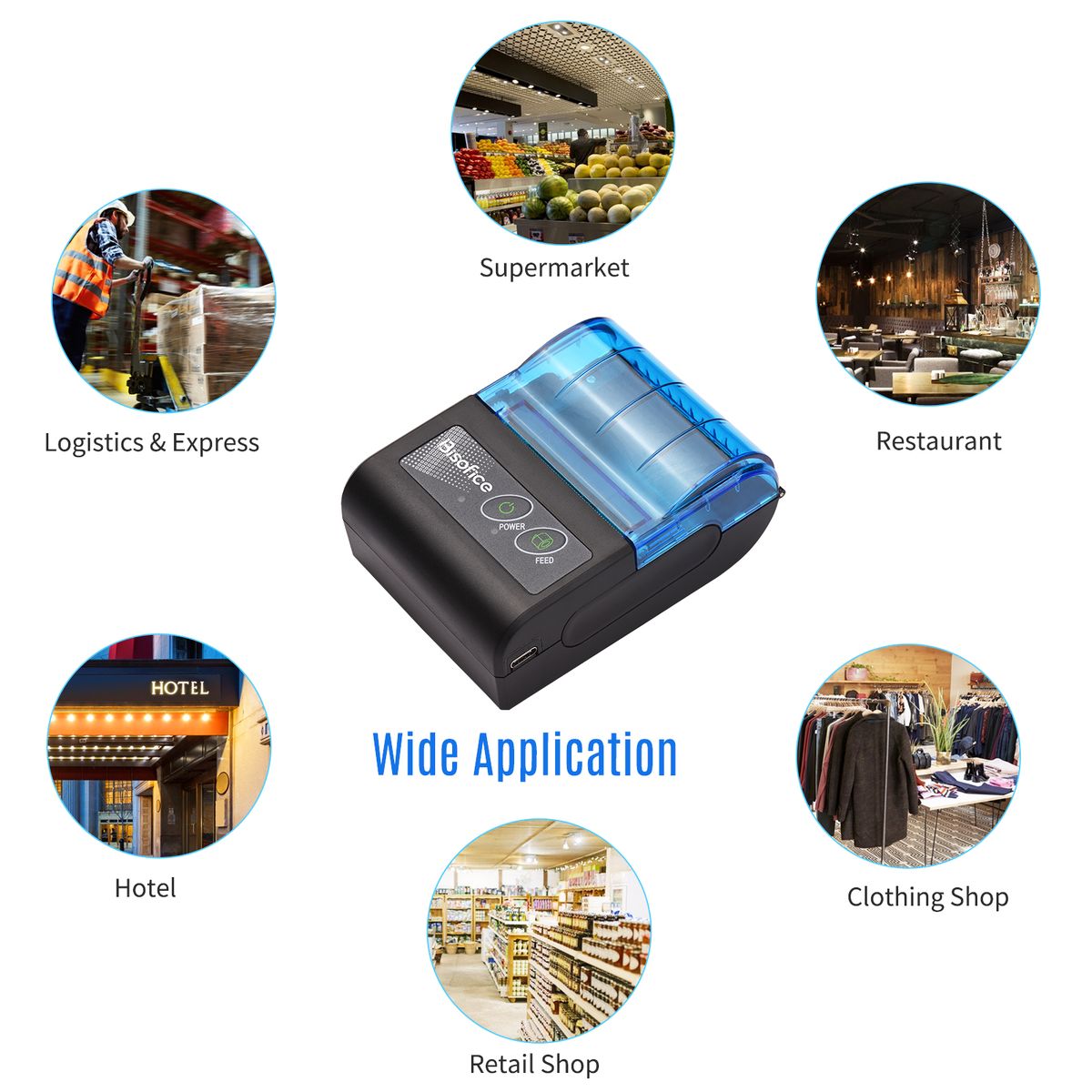 Portable Mini Thermal Printer 2 Inch Wireless USB