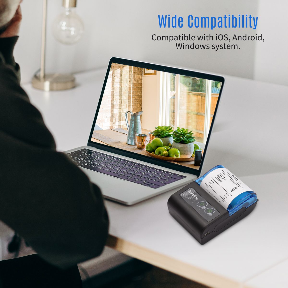 Portable Mini Thermal Printer 2 Inch Wireless USB