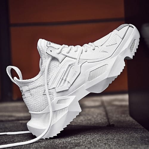 Light Weight Thick Soled Sneakers- White