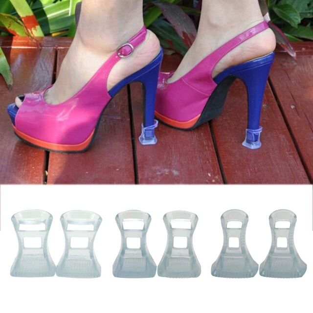 High Heel Protector Horse Shoe Design - 3 Pairs (Small Medium Large) - Clear
