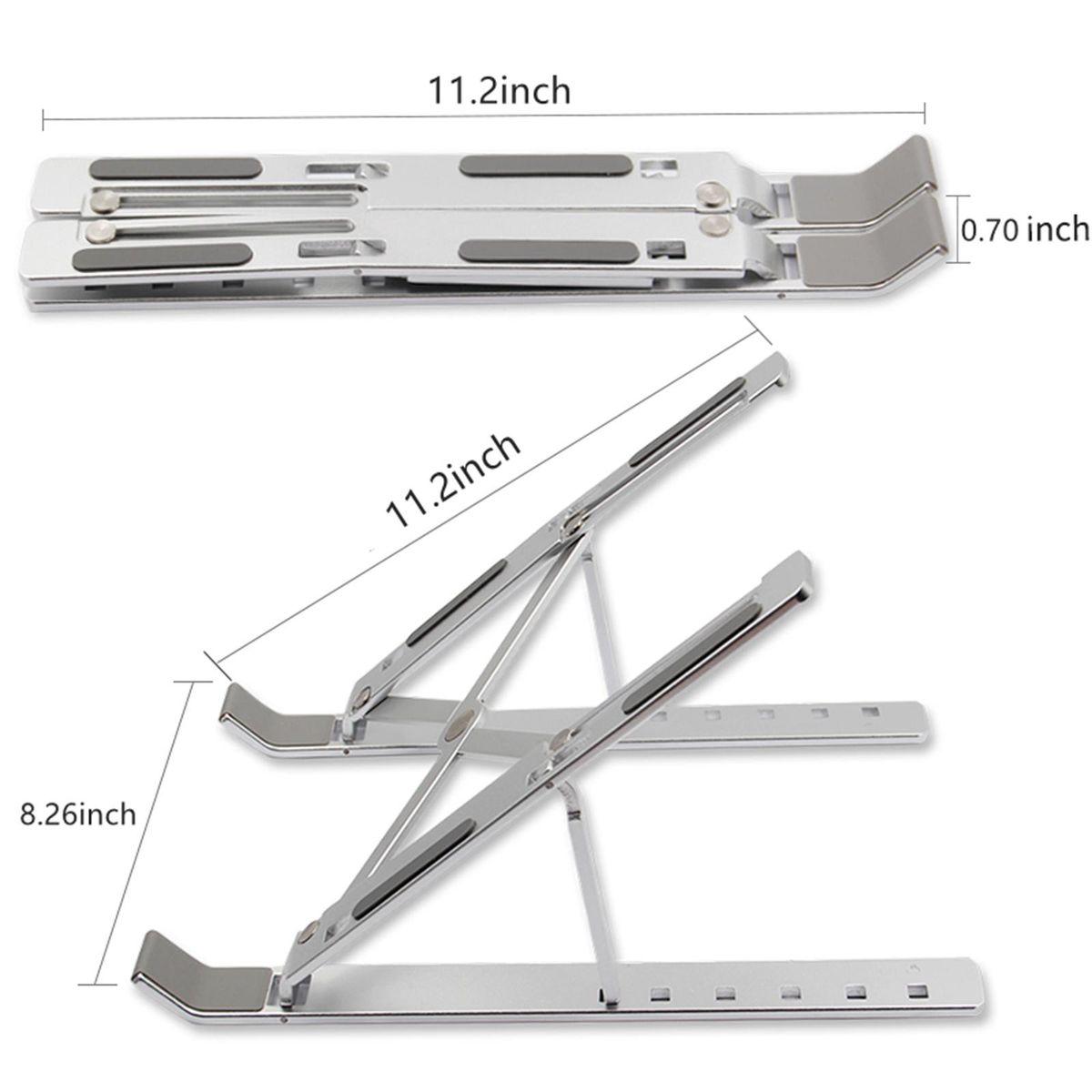 L1 Ergonomic Laptop Stand with Key Adjustment Foldable Notebook Riser Portable Aluminum Alloy Computer Holder for Laptop Tablets within 10''-17.3'' Black