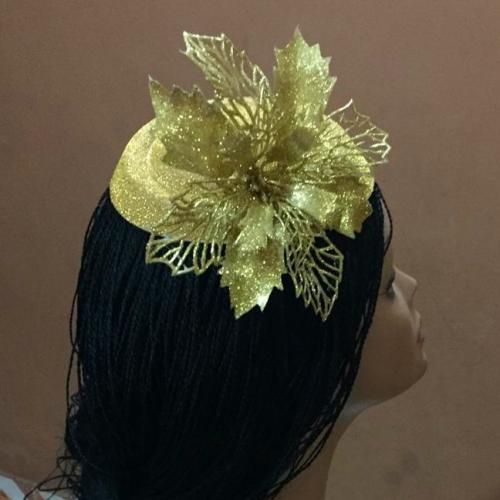 Golden Floral Bursts  Fascinator
