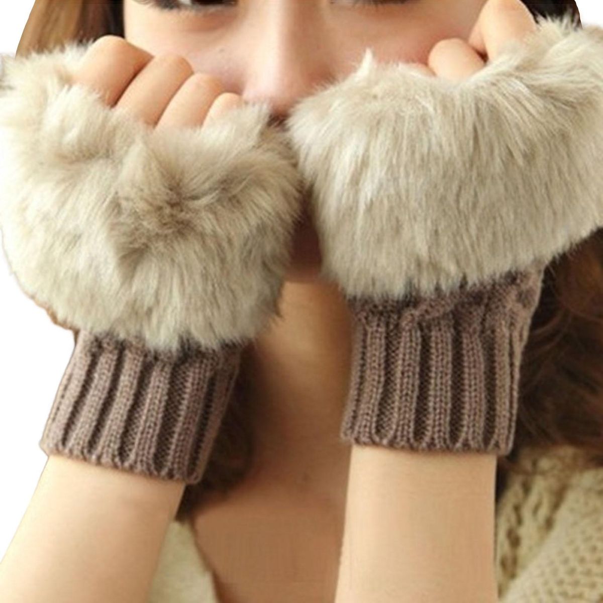 1 Pair Female Cold Winter Women Light Green