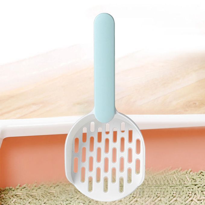 Cat Litter Scooper Durable Hidden Hook Sifter For Cat White Blue