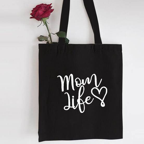 Mom Life Jeans Design Unisex Tote Bag - Black