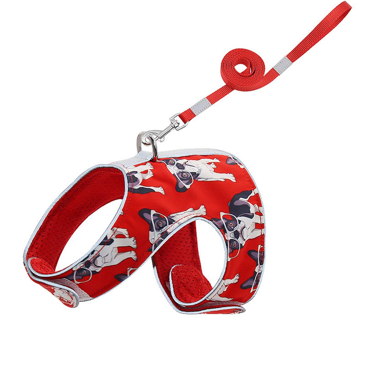 Adjustable Escape-proof Reflective Strap Pet Cat Vest-Red