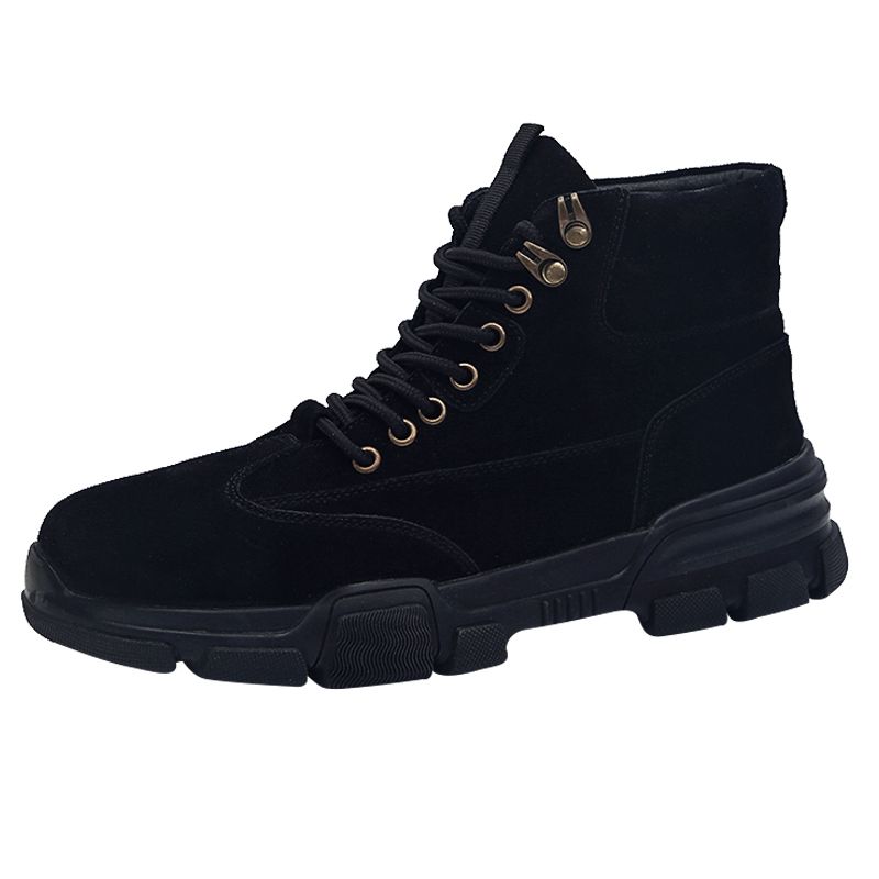 Mens Boots Casual Chelsea Ankle Shoes-Black