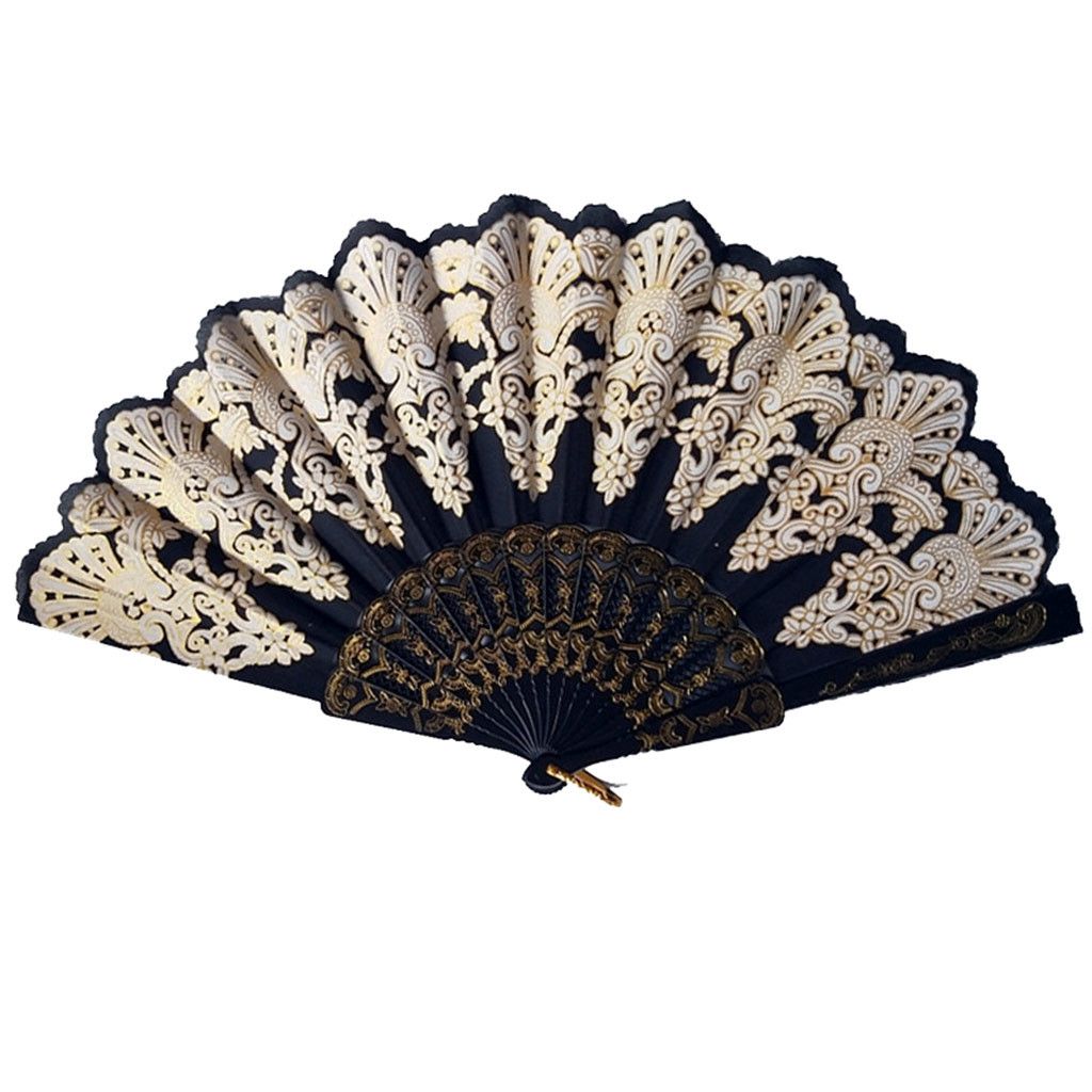 Held Folding 11 Lace Dance Folding Solid Folding 23cm Wedding Paper Silk Fan Fan Pattern Hand Party Color