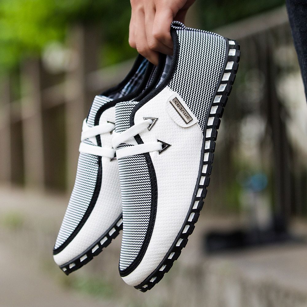 2021 Men's Casual Shoes Business Shoes Leather Shoes-White