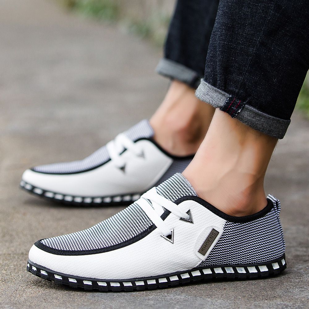 2021 Men's Casual Shoes Business Shoes Leather Shoes-White