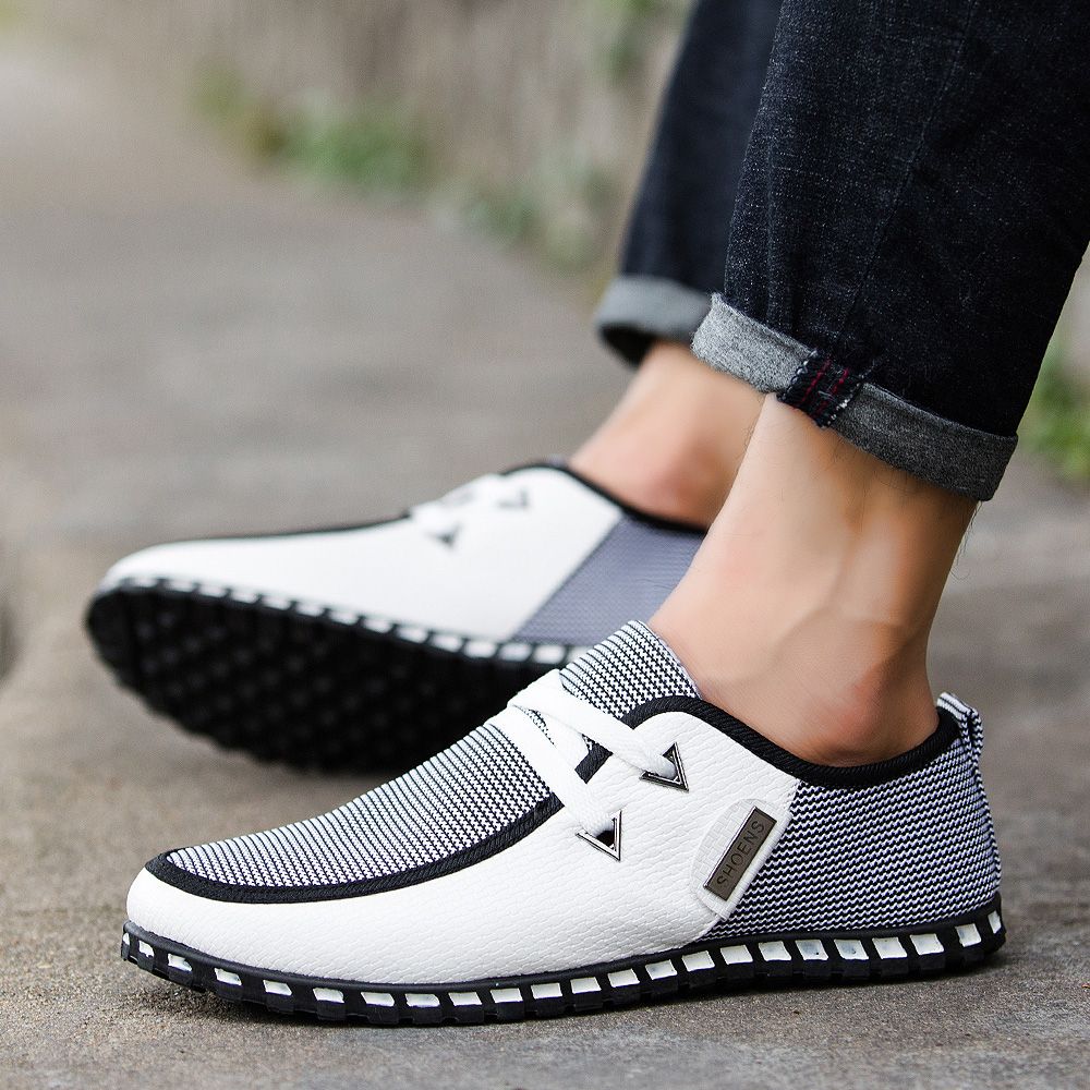 2021 Men's Casual Shoes Business Shoes Leather Shoes-White