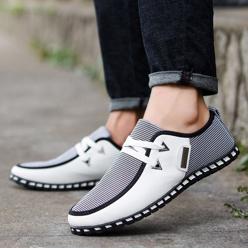 2021 Men's Casual Shoes Business Shoes Leather Shoes-White