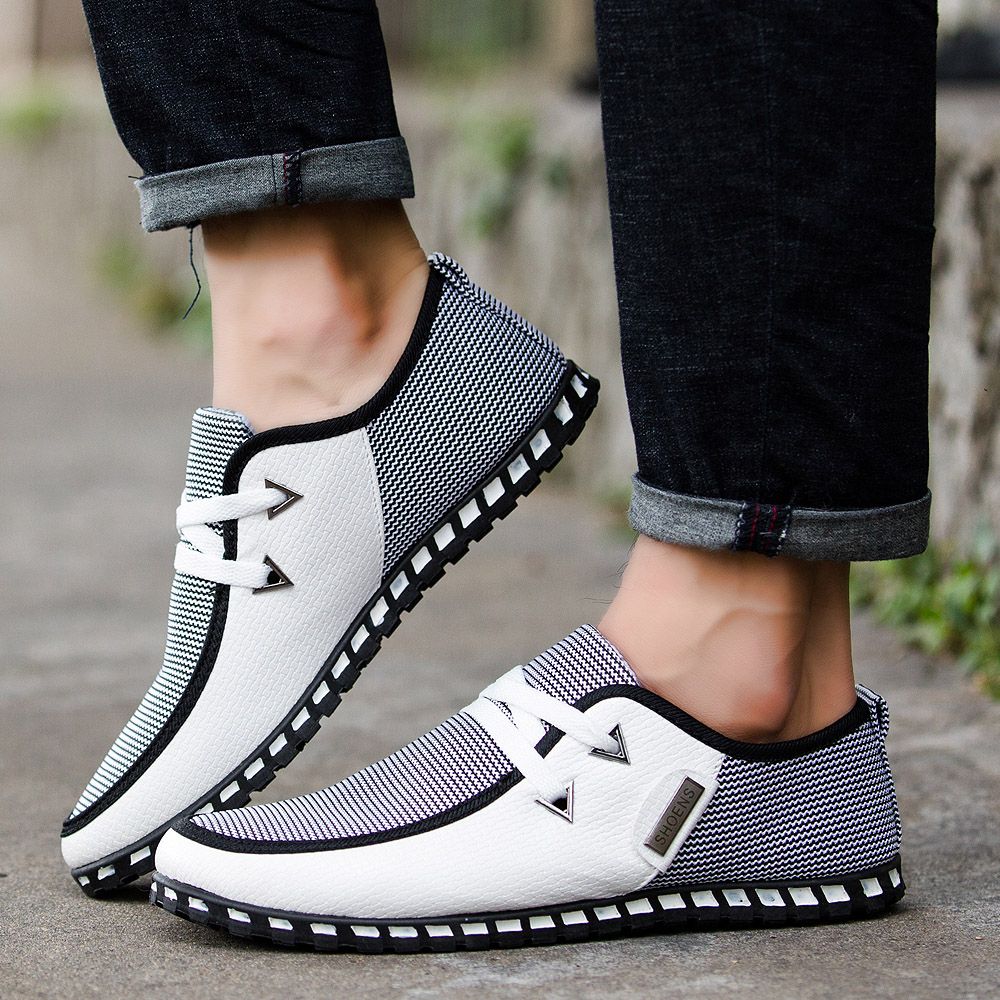 2021 Men's Casual Shoes Business Shoes Leather Shoes-White