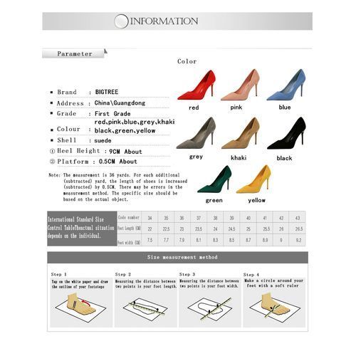 Ladies Pointed Pumps Suede Simple Thin Elegant Shoes Black