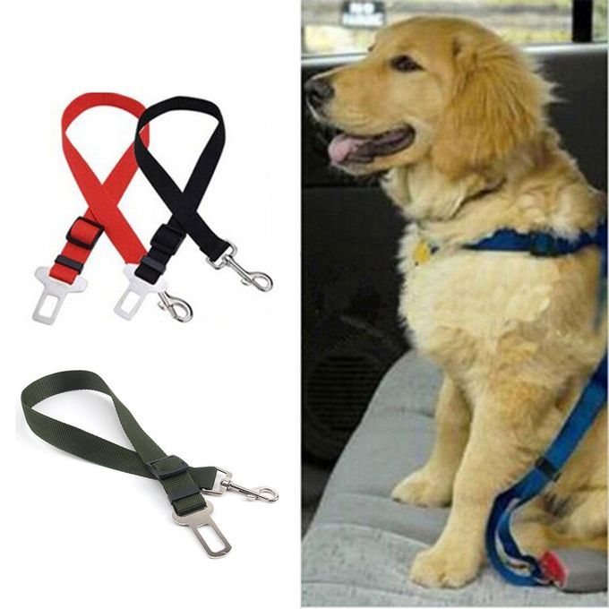 Adjustable Dog Pet Car Travel Vehicle Seat Safety Belt Clip Harness Leash Black