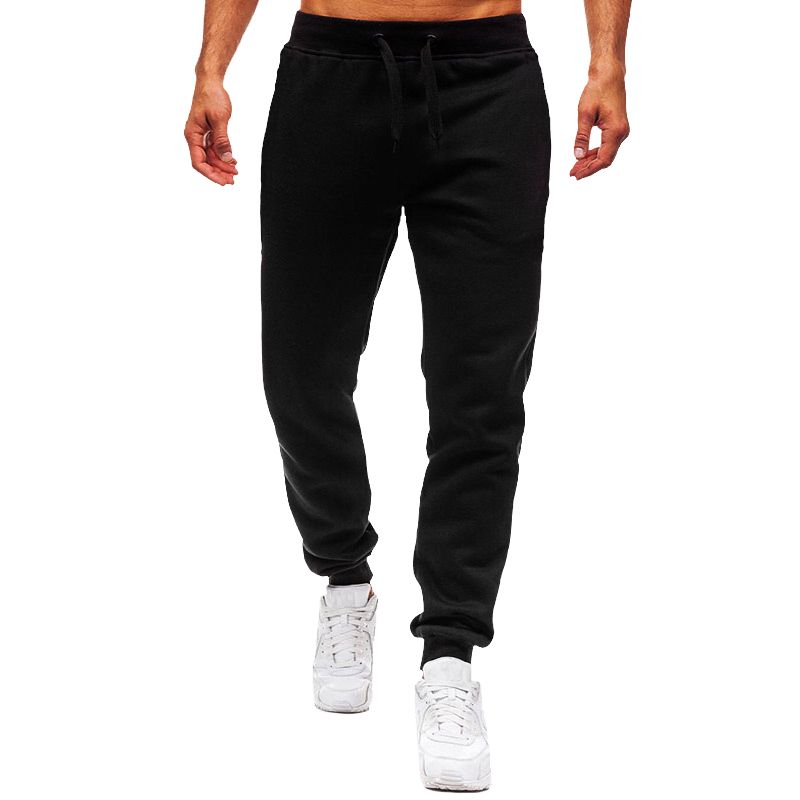Mens Trousers Casual Trendy Sport Pants Combat Jogger Chinos   - Black