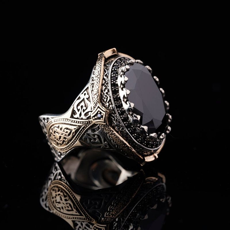 Luxury Blue Gem Men's Anniversary Gift Ring Beach Party Jewelry