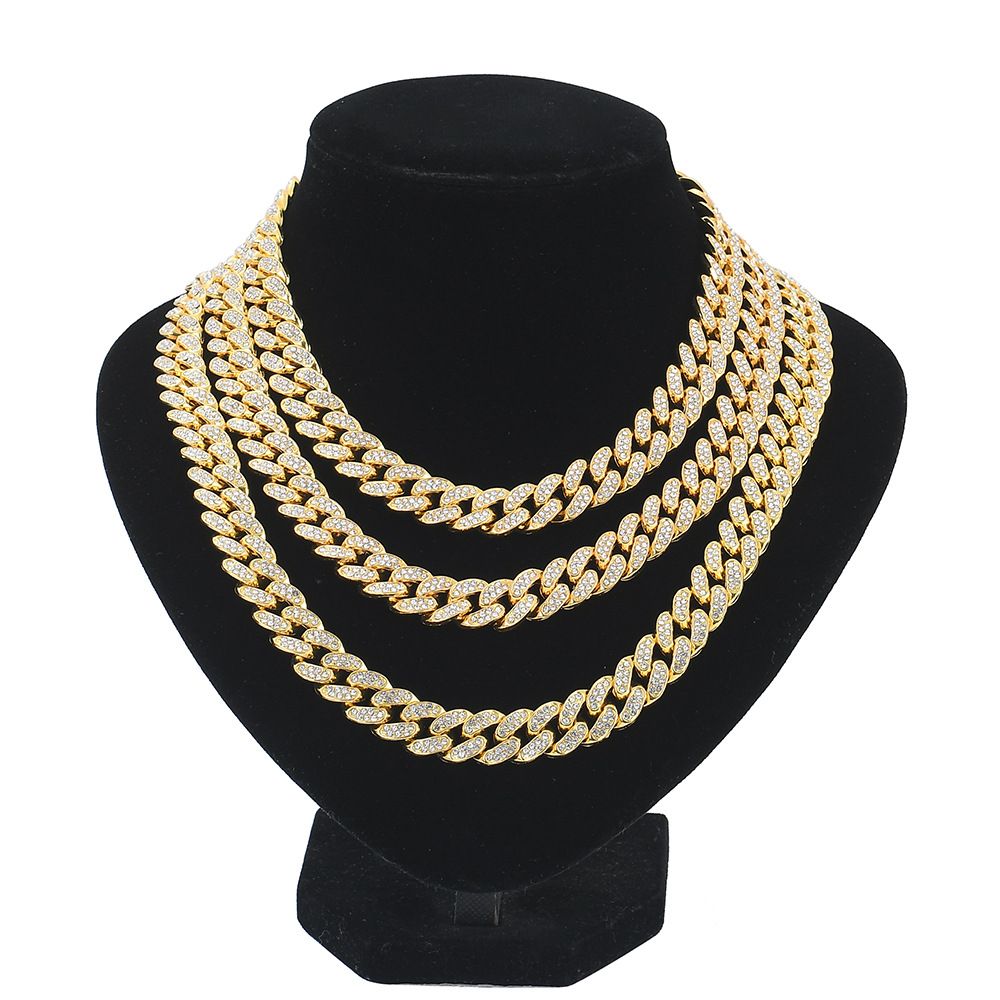 Mens 18inch&24inch Iced Out Hip Hop Miami Cuban Link Choker Chain