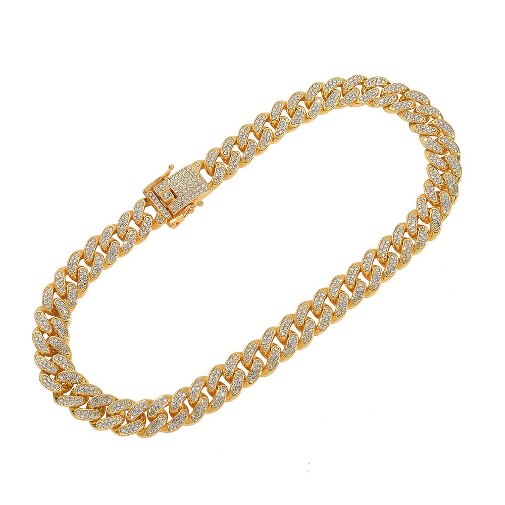 Mens 18inch&24inch Iced Out Hip Hop Miami Cuban Link Choker Chain