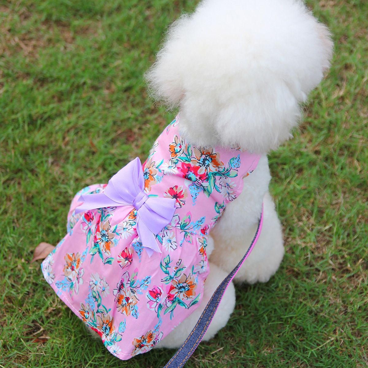 Cat Skirt Puppy Dog Skirt Pet Flower Dress Pink