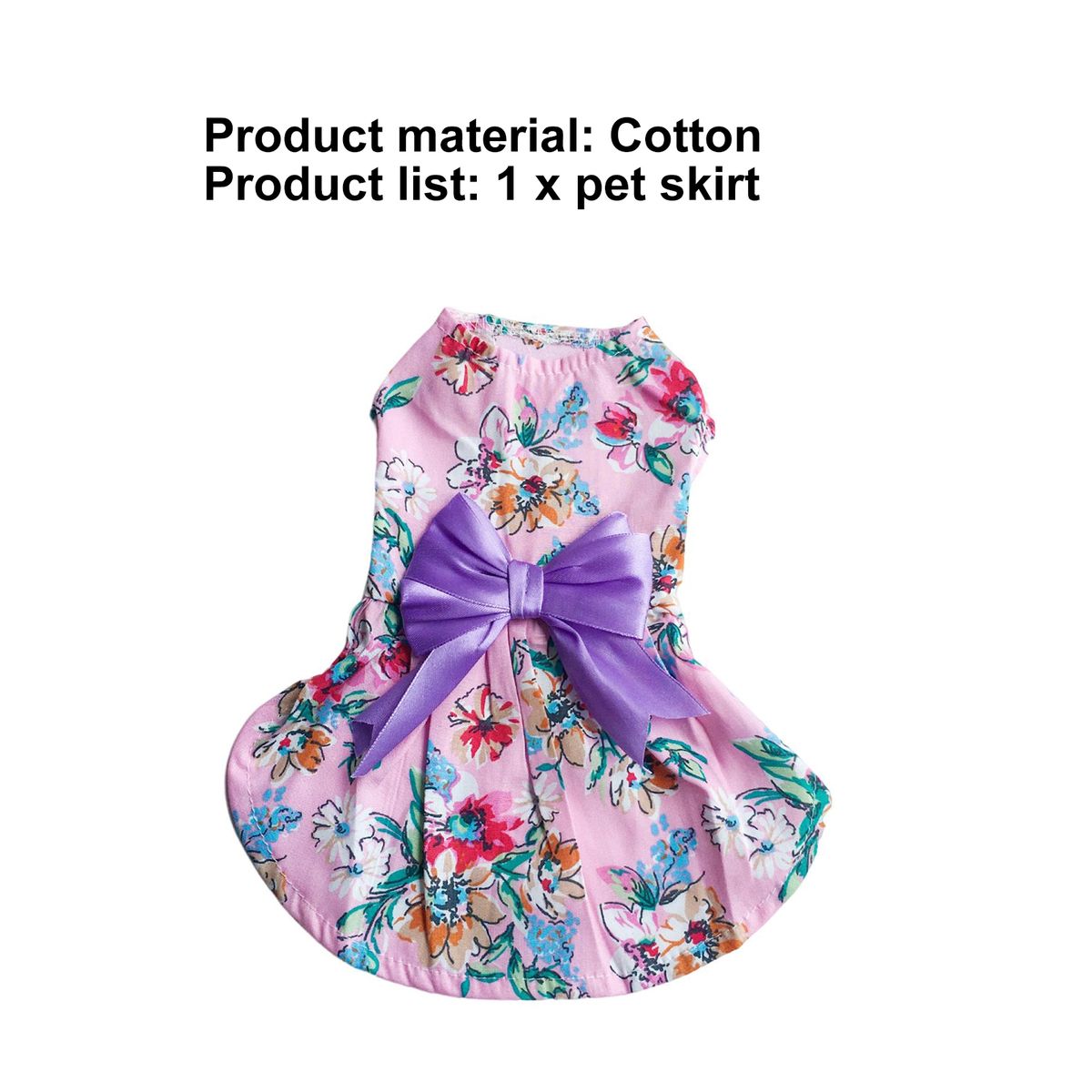 Cat Skirt Puppy Dog Skirt Pet Flower Dress Pink