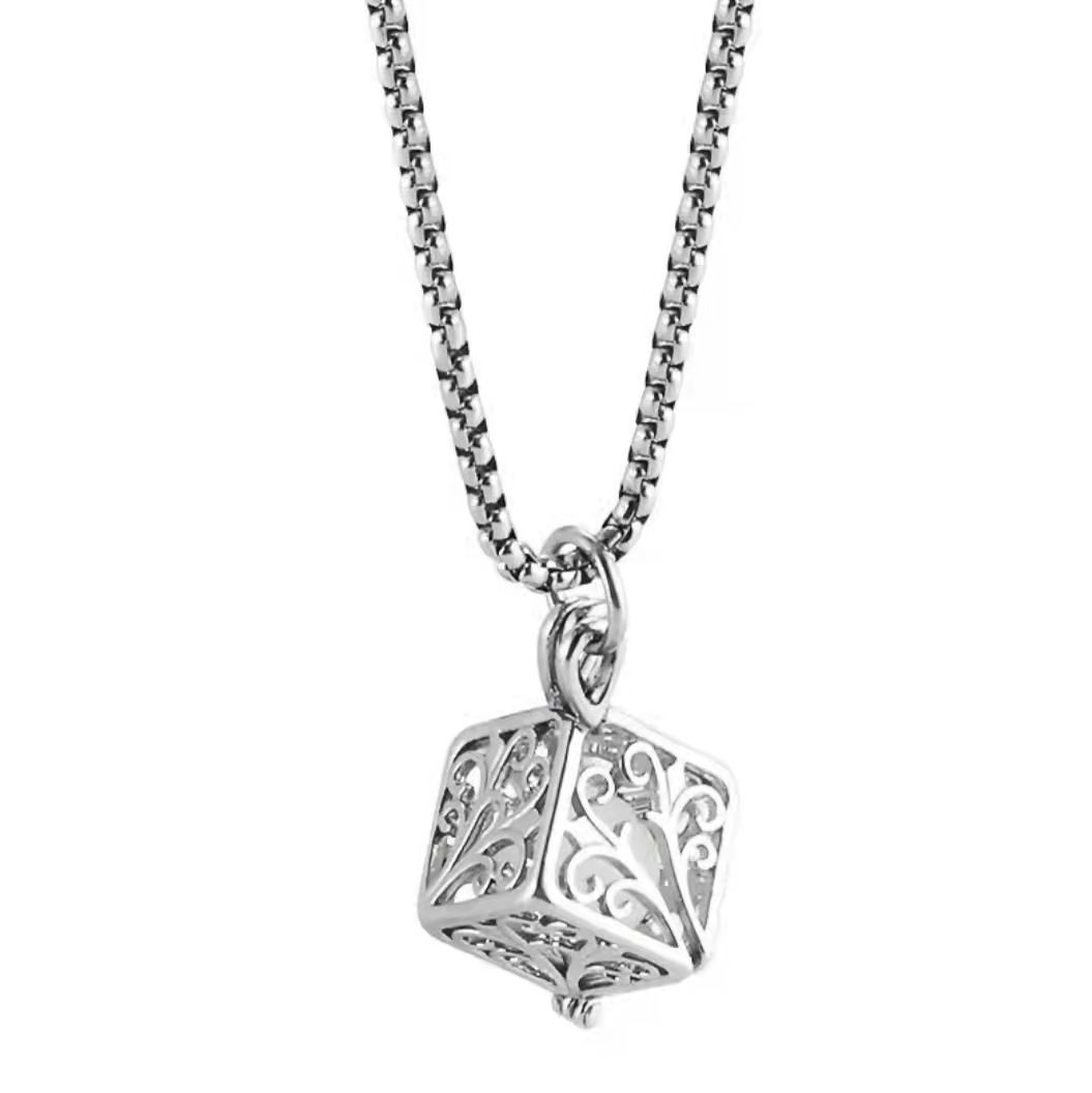 Hip Hop Magic Cube Life Tree Luminous Pendant Necklace