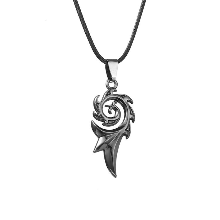 Hip-hop Titanium  Black Fire Dragon Pendant Necklace