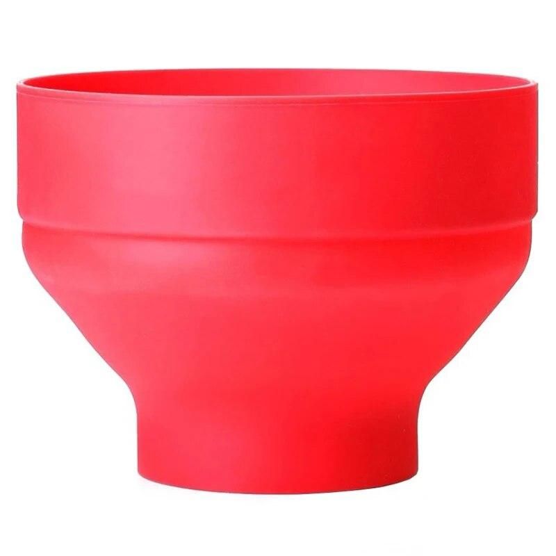 Popcorn Microwave Silicone Foldable Red Kitchen Easy Tools Diy Popcorn Bucket Bowl Maker with Lid
