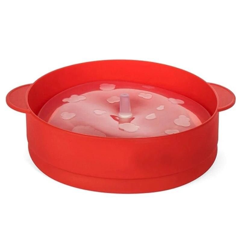 Popcorn Microwave Silicone Foldable Red Kitchen Easy Tools Diy Popcorn Bucket Bowl Maker with Lid