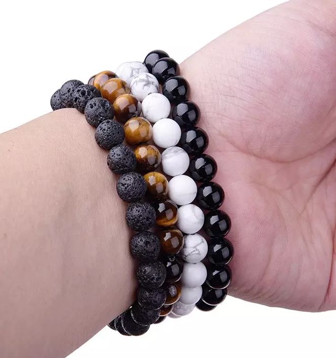 Four Sets Lava  Beads Bracelet