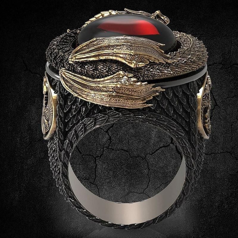 Luxury Men's Carved Dragon Ring Beach Party Gift Jewelry