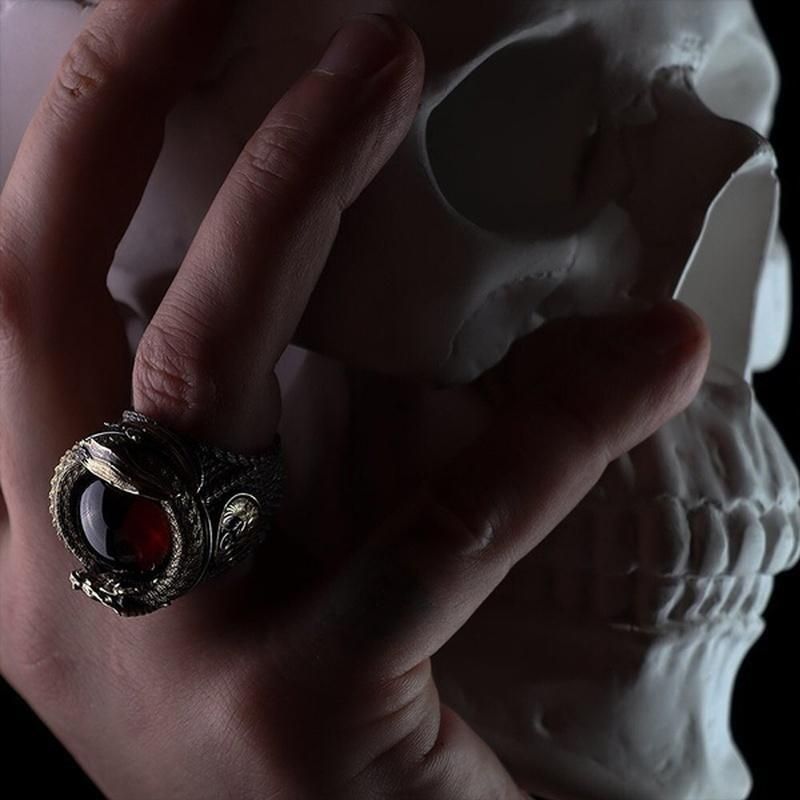 Luxury Men's Carved Dragon Ring Beach Party Gift Jewelry