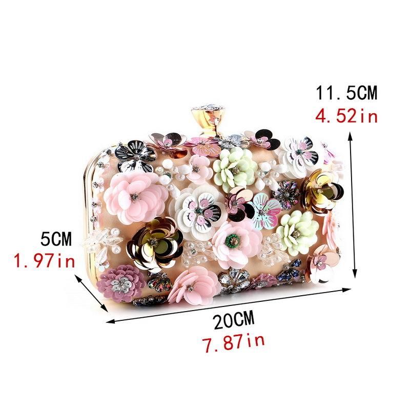 Flower Dinner Bag - Party Clutch Evening Bag - Wedding/Date/Party