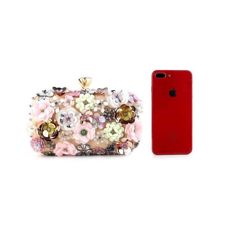 Flower Dinner Bag - Party Clutch Evening Bag - Wedding/Date/Party